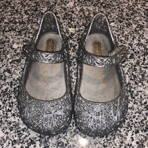 Mini Melissa Silver Glitter shoes
